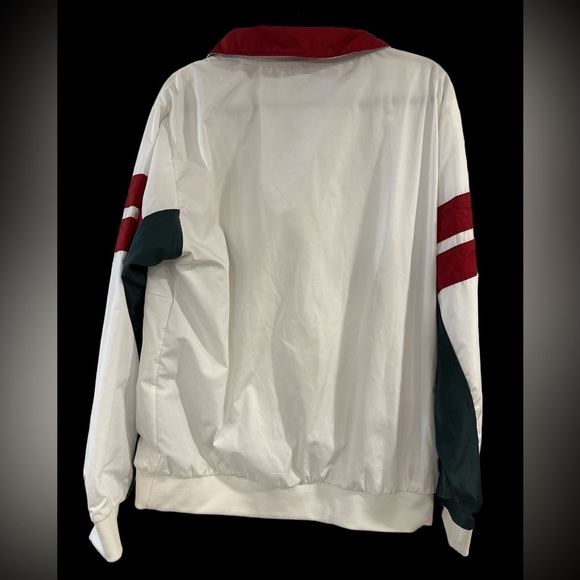 Cartel 1/4 Zip by Hudson. Size Large Excellent White w Green and Red accents - Picture 2 of 3
